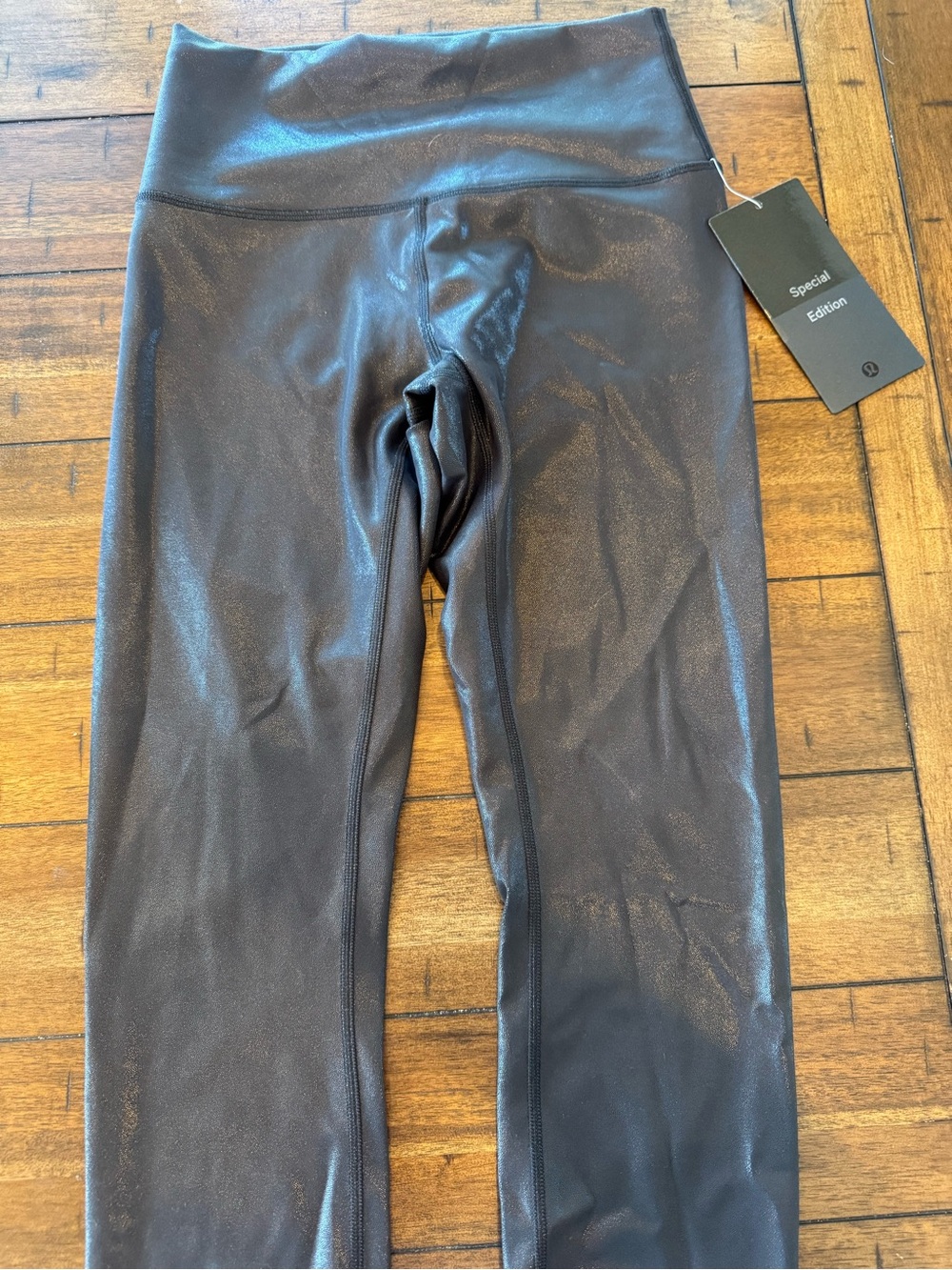 Lululemon Wunder Train HR Tight 28” Foil Leggings Size 6 NWT Black Shiny - Picture 7 of 9
